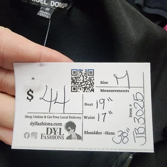 Samuel Dong Black Ribbed Knit Patchwork Zip Up Jacket Size M - Picture 10 of 10